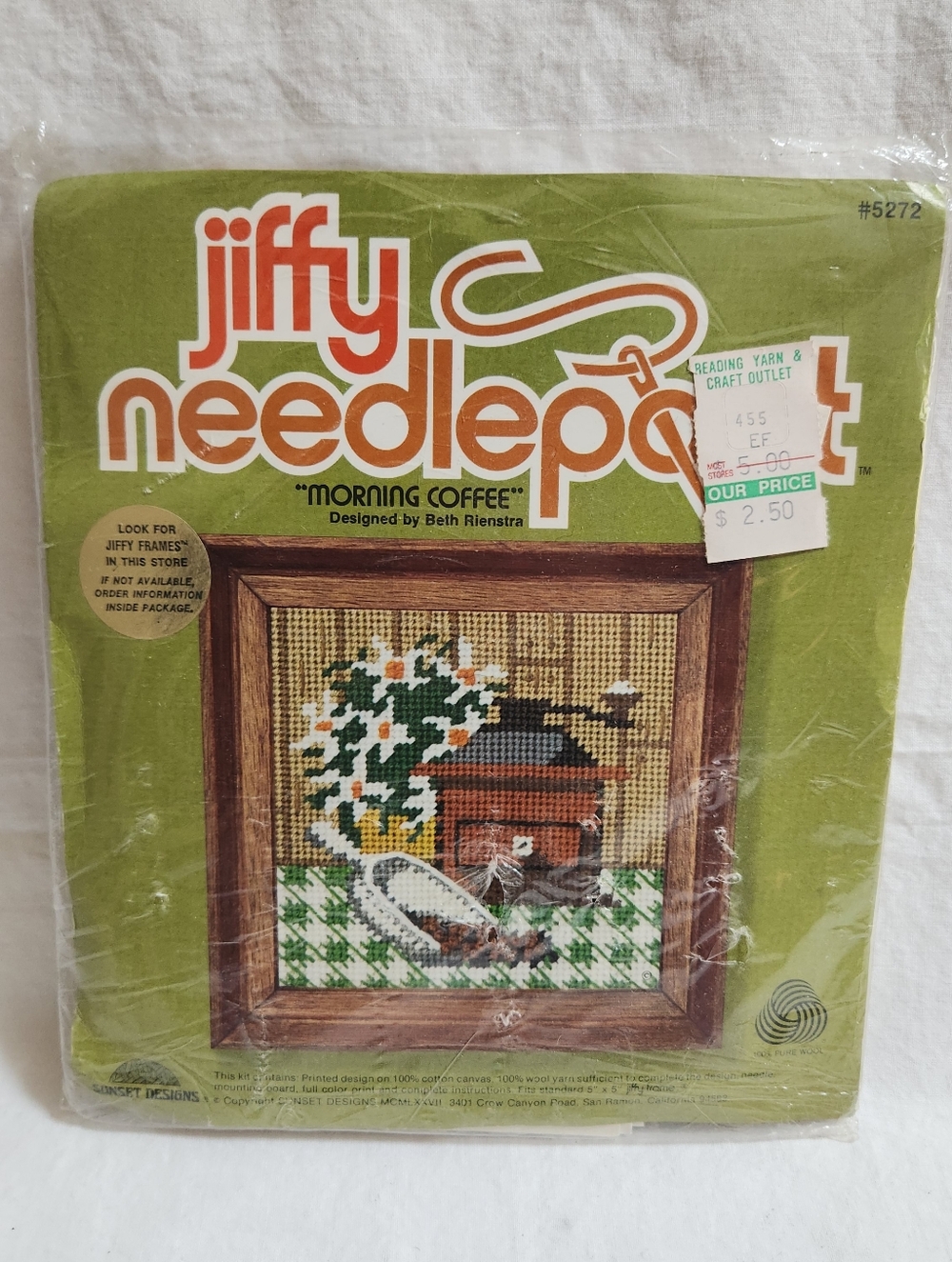 Jiffy Needlepoint 'Morning Coffee' Stitchery Kit
